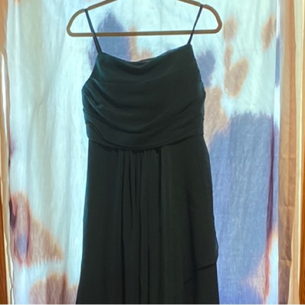 Peacock Green Sleeveless Spaghetti Strap Bridesmaid Dress